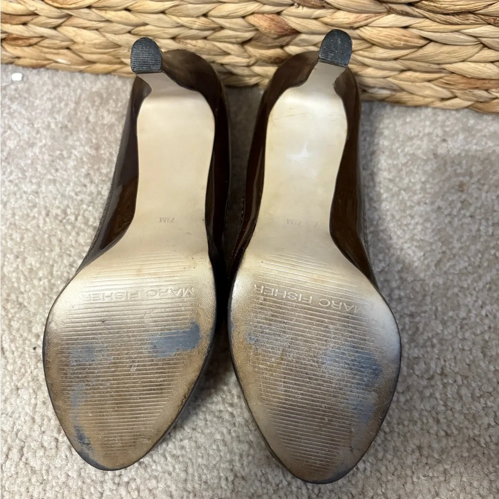 Marc Fisher brown Plaid Heels with Bow - Picture 4 of 4